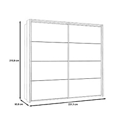 But Armoire 2 portes coulissantes L.231 cm RICCIANO imitation chêne béton gris pas cher