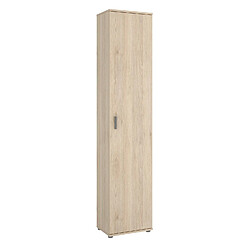 Pegane Armoire en panneaux de particules mélaminés coloris chêne naturel - Longueur 38.8 x Profondeur 35.3 x Hauteur 190.2 cm