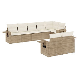 Maison Chic Salon de jardin avec coussins 8 pcs | Ensemble de Table et chaises | Mobilier d'Extérieur beige résine tressée -GKD23226