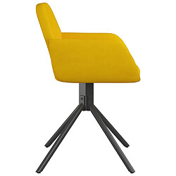 Acheter vidaXL Chaises pivotantes à manger lot de 2 Jaune Velours