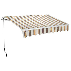 Store banne à barre carrée L250 x P200 cm rayé beige T1372011/C