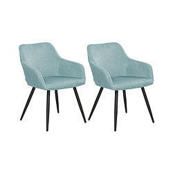 Beliani Chaise de salle à manger Set de 2 Velours Bleu clair CASMALIA