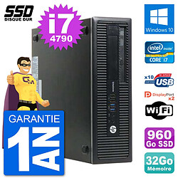 PC HP EliteDesk 800 G1 Core i7-4790 RAM 32Go SSD 960Go Windows 10 Wifi · Occasion 