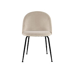 Vente-Unique Lot de 2 chaises en velours et acier inoxydable noir - Beige - MELBOURNE