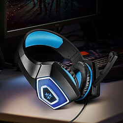 Avis Justgreenbox Game Headset Large RGB Light-emitting Wired Headphone, Bleu