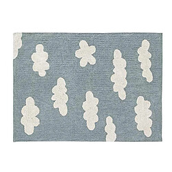 Lorena Canals Tapis coton motif nuage - bleu - 120 x 160