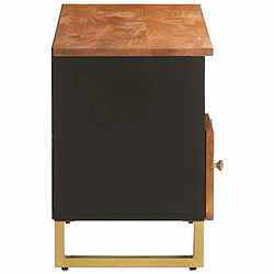 Maison Chic Meuble TV scandinave - Banc TV pour salon marron et noir 100x33,5x46 cm bois massif de manguier -MN25888 pas cher