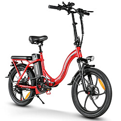 Vélo électrique SAMEBIKE CY20-IT - moteur 350W batterie 36V13AH autonomie 35KM freins à disque mécaniques - Rouge