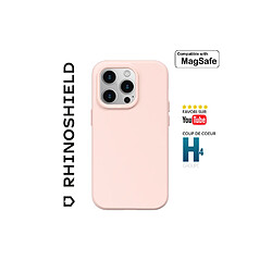 RhinoShield Coque Compatible avec [iPhone 15 Pro Max] SolidSuit Compatible avec Magsafe - Coque Fine avec Technologie d'absorption des Chocs et Finition Premium Mate - Rose Poudré