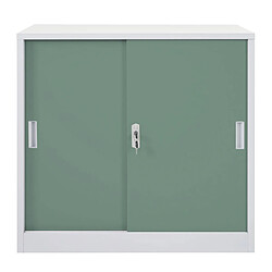 Mendler Armoire à dossiers Boston HWC-F41 avec portes coulissantes verrouillables 90x90x45cm ~ vert