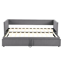 KOMHTOM Lit rembourré gris 90 / 180 * 200 cm canapé - lit extensible, tissu de velours pro - peau avec cadre à lattes, lit multifonctionnel 