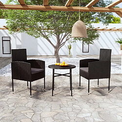 Maison Chic Mobilier à dîner 3 pcs de jardin - Ensemble table et chaises d'extérieur - Salon/Mobilier de jardin classique Résine tressée Noir -MN43035