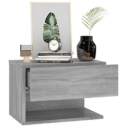 Avis Maison Chic Table de chevet murale - Table de Nuit Sonoma gris