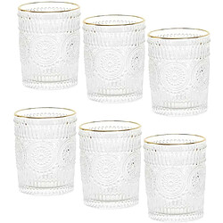 The Home Deco Factory Set de 6 verres liseré doré.