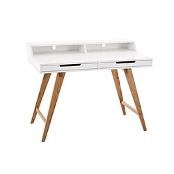 Decoshop26 Bureau style scandinave avec tiroirs et étagère 110 cm de longueur BUR10198