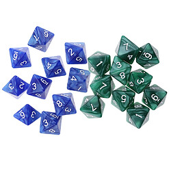 Avis 20pcs acrylique 8 faces dés D8 polyédriques meurent pour D u0026 D RPG MTG jeux de société