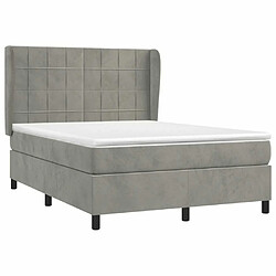 Avis Maison Chic Lit Adulte - Lit simple Lit à sommier tapissier et matelas moelleux - Meuble de Chambre - Gris clair 140x200cm Velours -MN79877