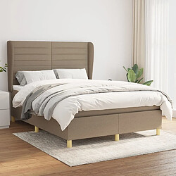 Maison Chic Lit Adulte - Lit simple Lit à sommier tapissier avec matelas moelleux - Meuble de Chambre - Taupe 140x190 cm Tissu -MN19591