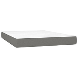 Acheter vidaXL Sommier à lattes de lit avec matelas Gris foncé 140x190cm Tissu