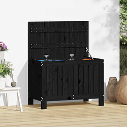 vidaXL Boîte de rangement de jardin Noir 76x42,5x54 cm Bois massif pin 