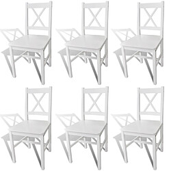 vidaXL Chaises à manger lot de 6 blanc pinède 