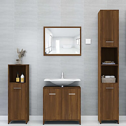 Avis Maison Chic Armoire de bain,Meuble de rangement de salle de bain,Meuble haut Chêne marron 30x30x95 cm Bois d'ingénierie -GKD561648