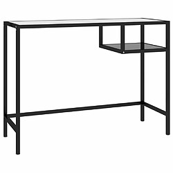 Maison Chic Bureau d'ordinateur solide,Table de travail Noir 100x36x74 cm Verre -GKD76790