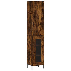 Maison Chic Buffet,Meuble de Rangement,commode pour salon,Cuisine Chêne fumé 34,5x34x180 cm Bois d'ingénierie -MN31607