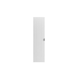 Vente-Unique Colonne de salle de bain suspendue striée - Blanc mat - H140 cm - ZEVINI