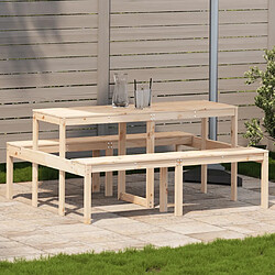 vidaXL Table de pique-nique 160x134x75 cm bois massif de pin