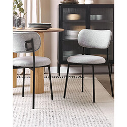 Beliani Chaise de salle à manger CASEY Set de 2 Tissu Gris clair