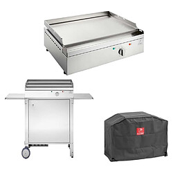 Planet Plancha électrique en inox Chef 55 cm Avec chariot fermé + housse.