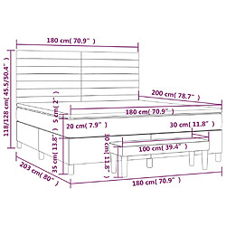 vidaXL Sommier à lattes de lit avec matelas Rose 180x200 cm Velours pas cher