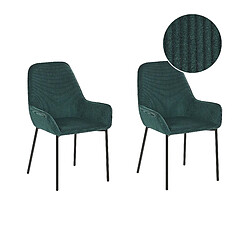 Beliani Chaise de salle à manger Set de 2 Vert foncé LOVERNA