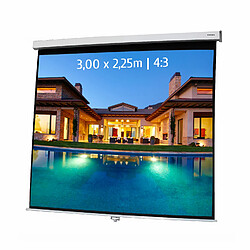 Kimex Ecran de projection manuel 3,00 x 2,25m - Format 4:3 