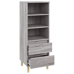 Avis vidaXL Buffet haut Sonoma gris 40x36x110 cm Bois d'ingénierie