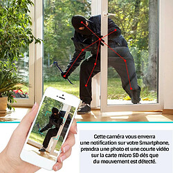 Mini caméra de surveillance IP WIFI HD 1080p, vision nocturne 150°, détecteur de mouvement, 1300mAh 3h30 d'enregistrement