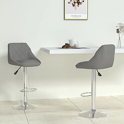 vidaXL Tabourets de bar lot de 2 gris similicuir 