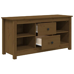 Acheter Maison Chic Meuble TV scandinave - Banc TV pour salon Marron miel 103x36,5x52 cm Bois de pin massif -MN31402