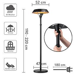 TROTEC Parasol chauffant design IRS 2110, Chaleur à 360°, 2100 W, chauffage d'extérieur de terrasse de jardin, chauffage d'appoint