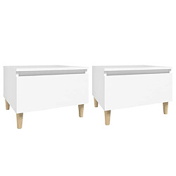 vidaXL Tables d'appoint 2 pcs Blanc 50x46x35 cm Bois d'ingénierie