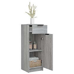 Maison Chic Armoire de bain,Meuble de rangement de salle de bain,Meuble haut Sonoma gris 32x34x90 cm Bois d'ingénierie -GKD674789 pas cher