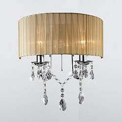 Luminaire Center Applique murale Olivia avec interrupteur avec Abat jour bronze 2 Ampoules chrome poli/cristal