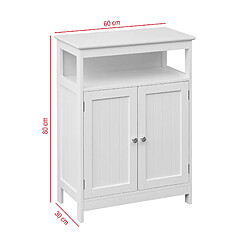 Avis Mobili Rebecca Armoire De Salle De Bains Avec 2 Portes Et Étagère En Bois Blanc Au Design Moderne