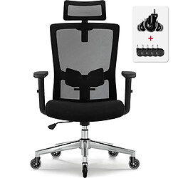 Chaise de Bureau Ergonomique Lexzurn, Accoudoirs Réglables Fauteuil de Bureau Confortable à roulettes, Siège Bureau Inclinable Pivotant