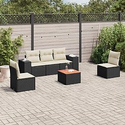 Maison Chic Salon de jardin 6 pcs avec coussins | Ensemble de Table et chaises | Mobilier d'Extérieur noir résine tressée -GKD36878