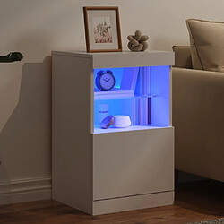 Acheter Maison Chic Commode Buffet - Meuble de rangement avec lumières LED blanc 41x37x67 cm -GKD10256