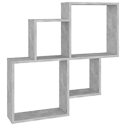 Maison Chic Étagère cube murale,Etagère de rangement flottante Gris béton 80x15x78,5 cm Aggloméré -MN56643