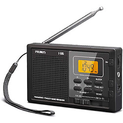 PRUNUS radio portable 9 Bandes AM / FM / SW (1-7) à piles noir