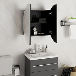 Avis vidaXL Armoire de salle de bain miroir rond et LED Noir 47x47x17,5 cm